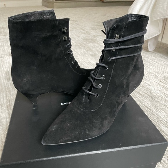 Saint Laurent suede booties 39/9 - Picture 2 of 11